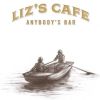Logo of Liz's Cafe with two people rowing a boat.