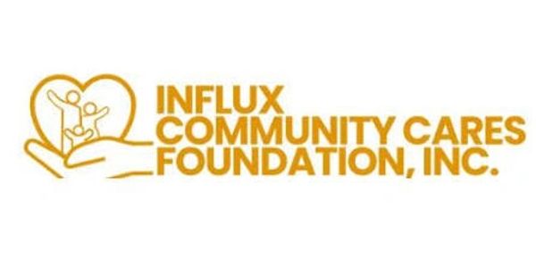 Influx Community Cares Foundation logo with heart and people.
