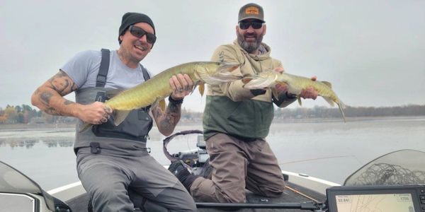 Double Muskie catch and release on Stoco Lake. 