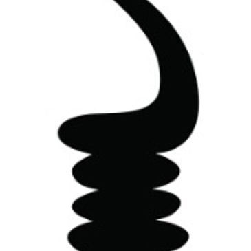 Silhouette of a curvy object with a coiled base.