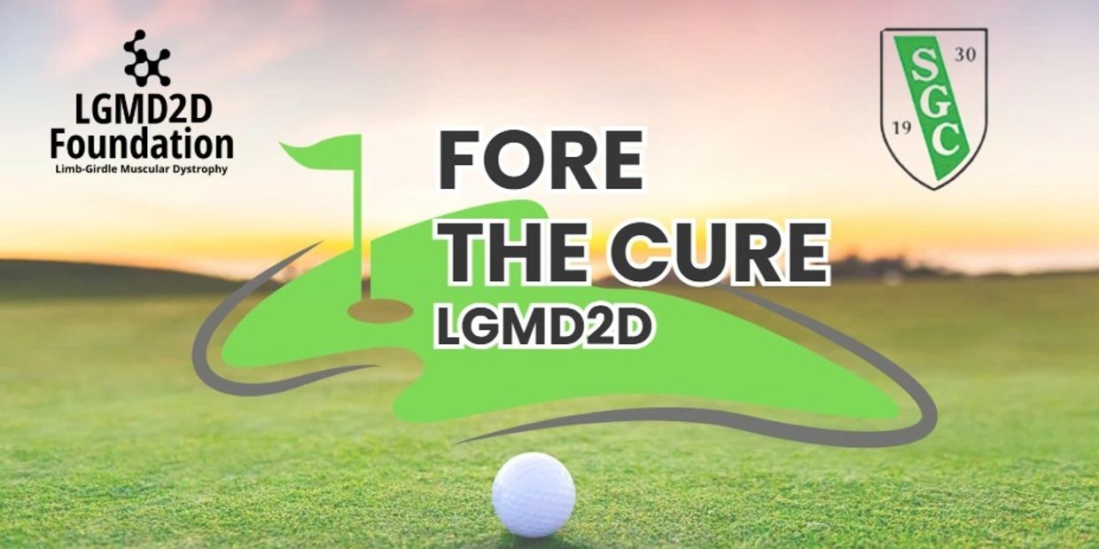 Golf event promoting LGMD2D Foundation for muscular dystrophy cure.