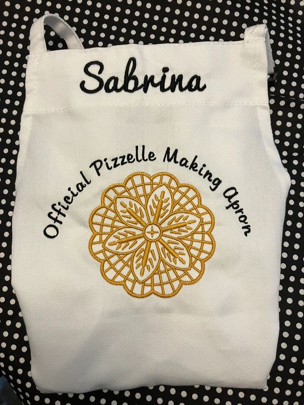 Personalized Embroidered  Official Pizzelle Making Apron  with FREE personalization