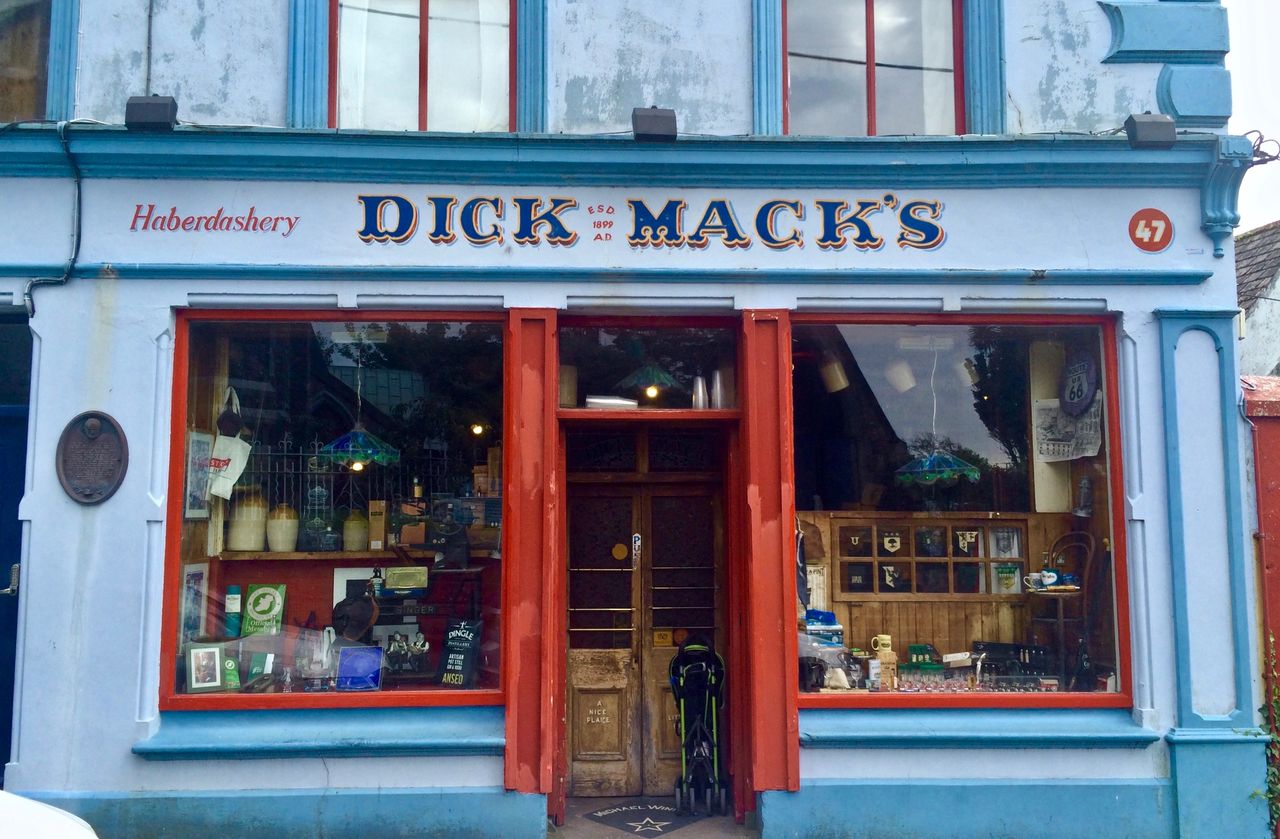 Facade of Dick Mack's pub in Dingle, Ireland