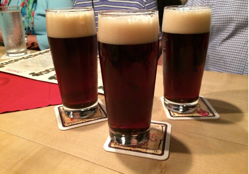 A trio of Schlenkerla Marzen rauchbier A trio of Schlenkerla Marzen rauchbier