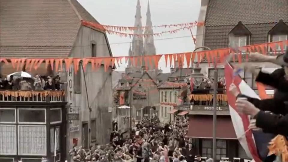 Downtown Eindhoven in September 1944, as portrayed in Band of Brothers.