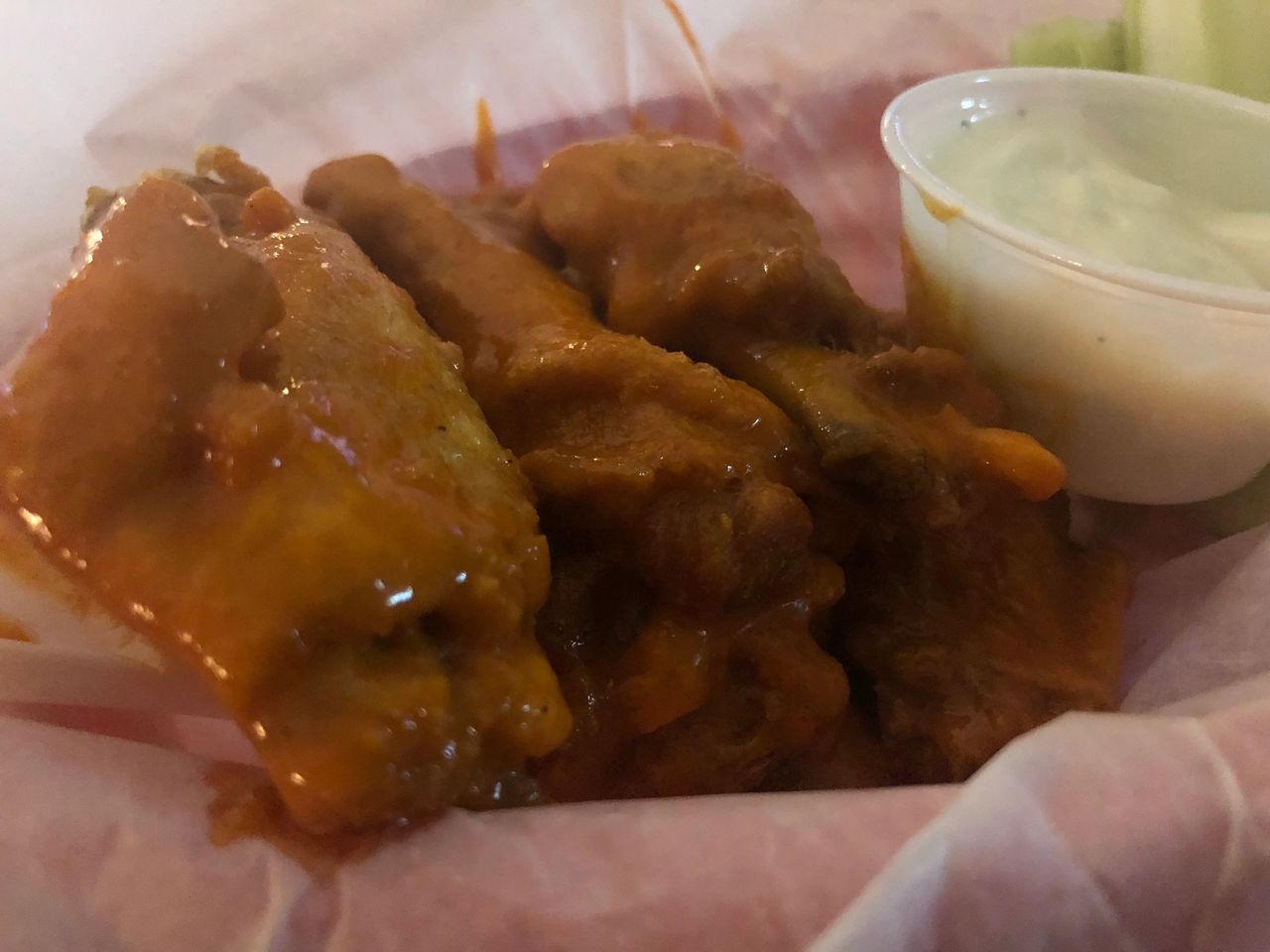 Half order of the Chernobyl wings at the 19th hole. My face unfortunately did not melt down in the hoped-for manner. Still pretty awesome wings, though. Half order of the Chernobyl wings at the 19th hole. My face unfortunately did not melt down in the hoped-for manner. Still pretty awesome wings, though.