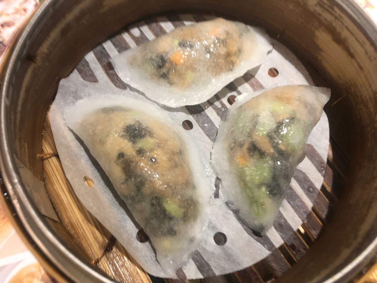 Tim Ho Wan's steamed vegetable dumplings. 