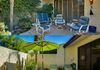 Water-wise, low maintenance desert landscaping in the peaceful courtyard