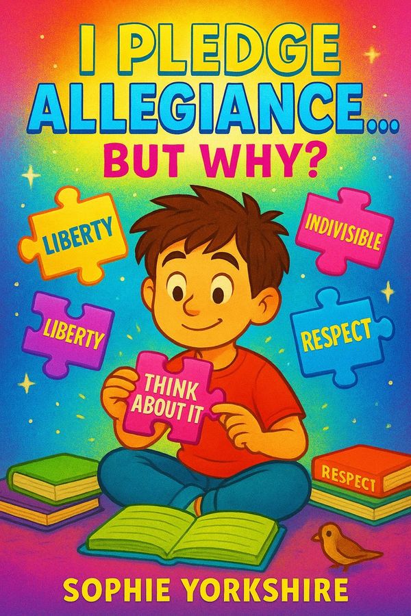 curious child sits with colorful puzzle pieces and books, explores deeper meaning behind big ideas.