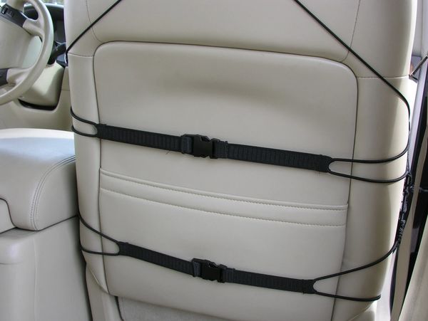 How the seat caddy attaches in the back