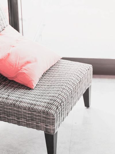 Hypnotherapy chair. Chair with pink cushion. Rattan chair. Therapy chair. 