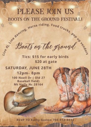 Line Dance Host for the Boots on the Ground Festival-Mt Holly NC June 2025