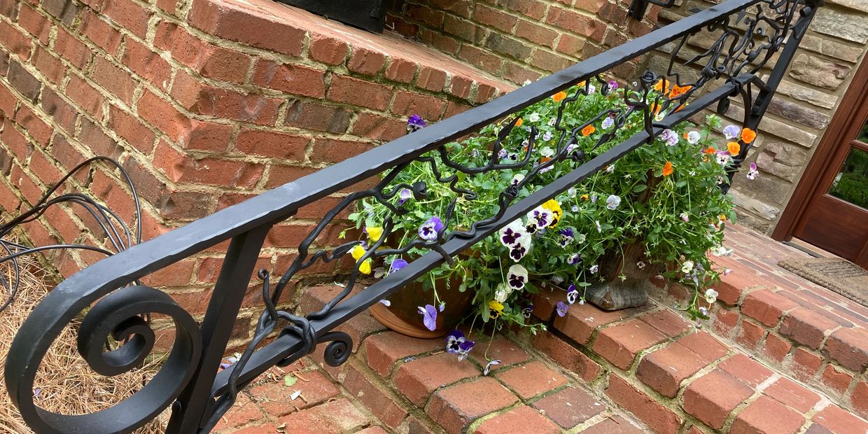 Iron rail with vine detail