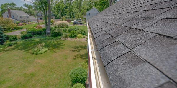This is a clean gutter that was added to the soft wash roof cleaning project.
