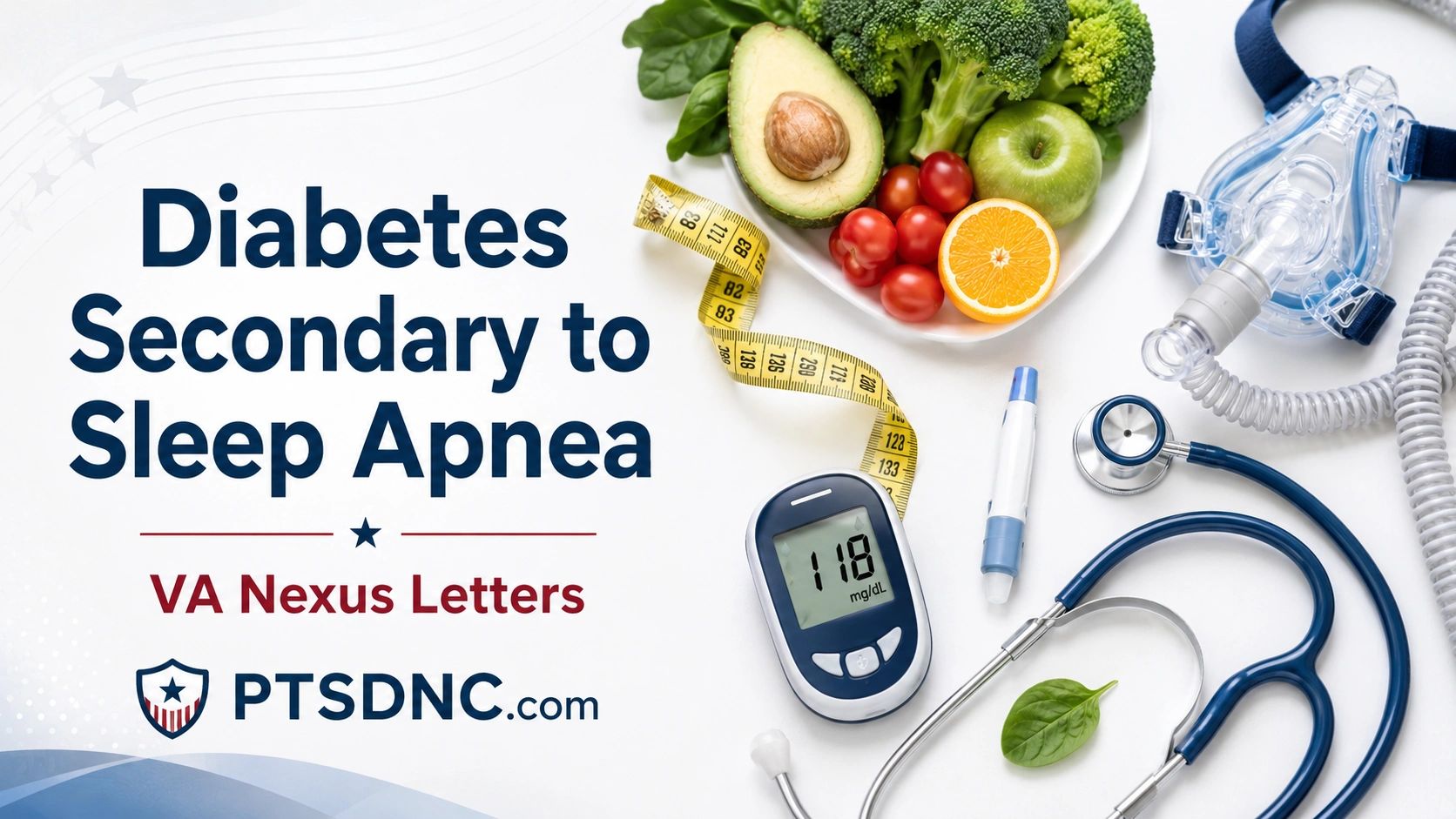 Claiming Type 2 Diabetes Secondary to  Sleep Apnea