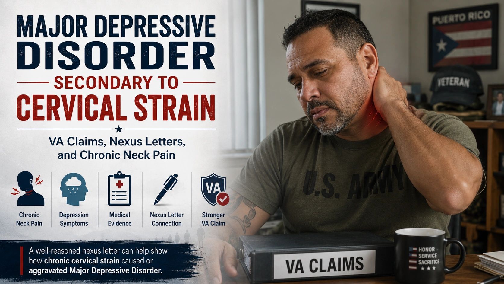 Major Depressive Disorder Secondary to Cervical Strain: VA Claims