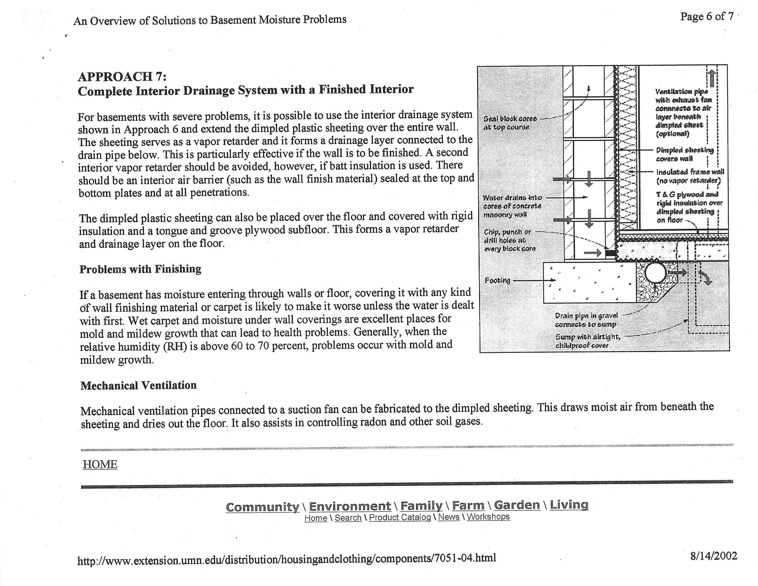 An Overview of Solutions to Basement Moisture Problems