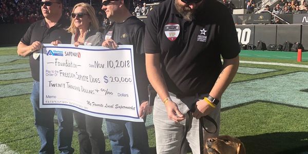 Check presentation at football game