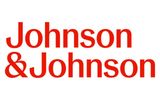 A red and white logo for johnson & johnson.