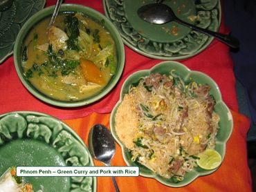 Cambodian Food Photos - Green Curry and Pork with Rice