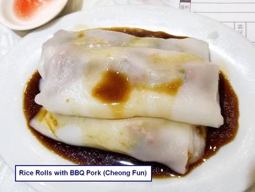 Hong Kong (Cantonese) Food Photos - Rice rolls with BBQ Pork (Cheong Fun)