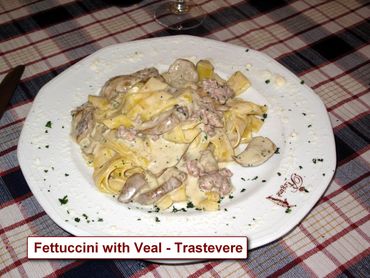 Italy Food Photos - Fettuccini with Veal - Trastevere