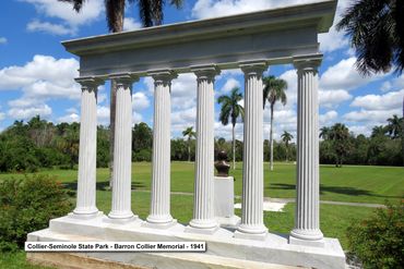 Southwest Florida History Photos - Barron Collier Memorial - Collier-Seminole State Park, Naples, FL