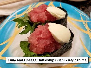 Photos of Meals in Japan - Tuna and Cheese Battleship Sushi