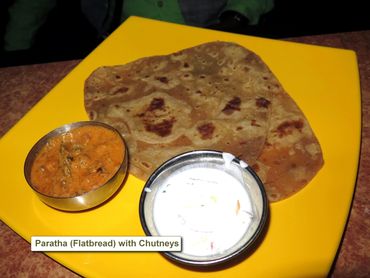 Southern Indian Food - Photos - Paratha (Flatbread) with Chutneys