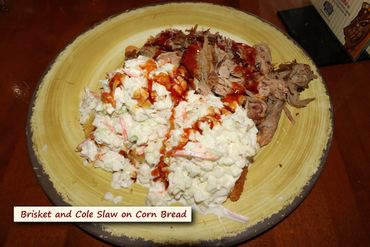 Southwest Florida Food Photos - Brisket and Cole Slaw on Corn Bread (Smokestack)