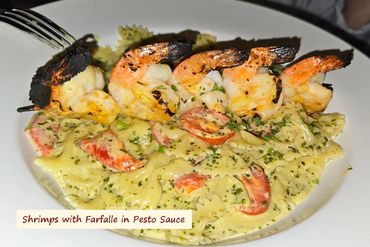 SW Florida Food Photos - Shrimps with Farfalle in Pesto