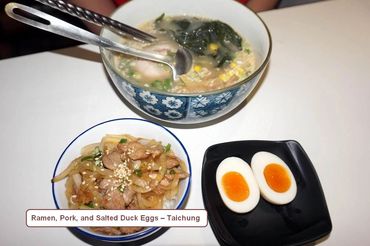 Food of Taiwan - Photos - Ramen, Pork, and Salted Duck Eggs