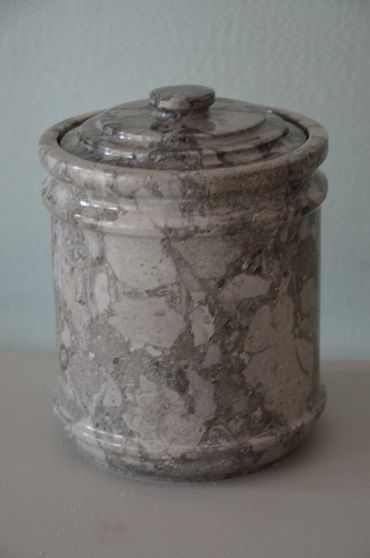Fossil Marble Jar with Lid