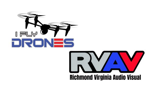 Logos from Richmond Virginia Audio Visual (RVAV Productions) and I Fly Drones 