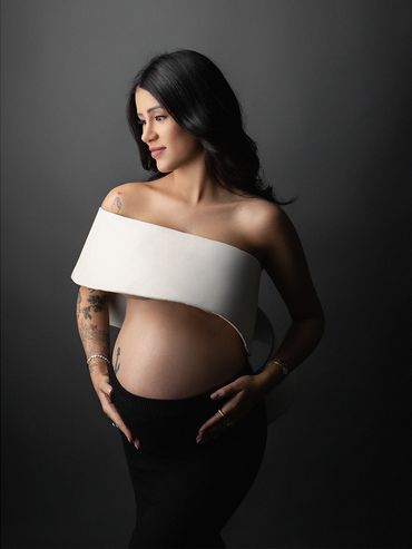 Ensaio gestante fashion em estúdio em Belo Horizonte