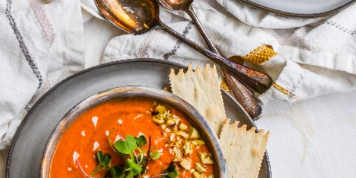 red pepper romesco soup