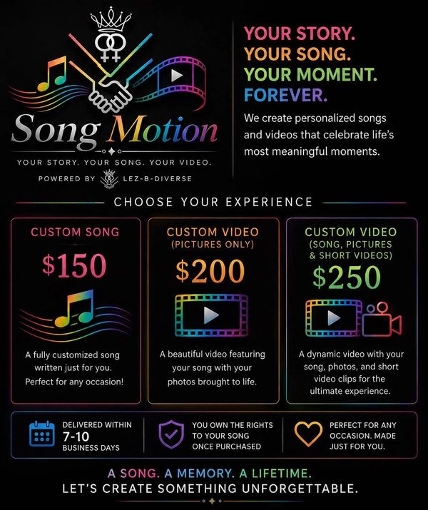 SongMotion offers personalized songs and videos celebrating meaningful moments with custom options.