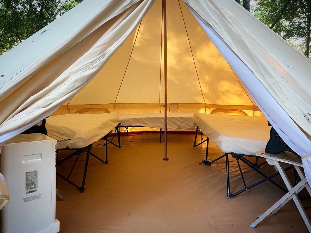 TECHTONGDA Outdoor Luxury Canvas Camping Bell Tent Survival Hunting Glamping  Waterproof Oxford Canvas Yurt Bell Tent 16FT(5M) - Walmart.com