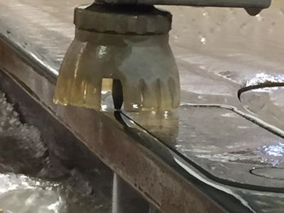 Abrasive Waterjet cutting 1" steel