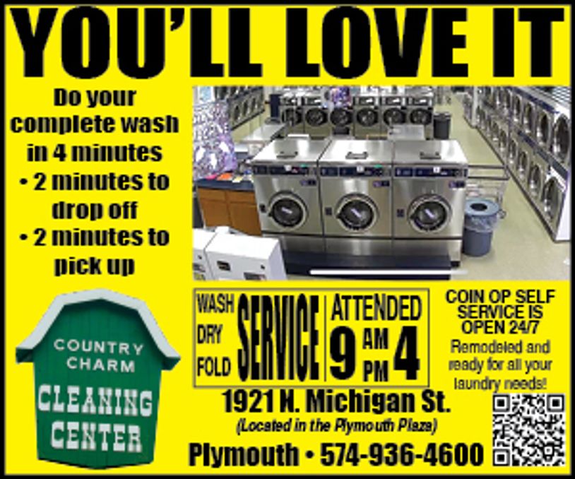 The drop off laundry graphic in Plymouth.