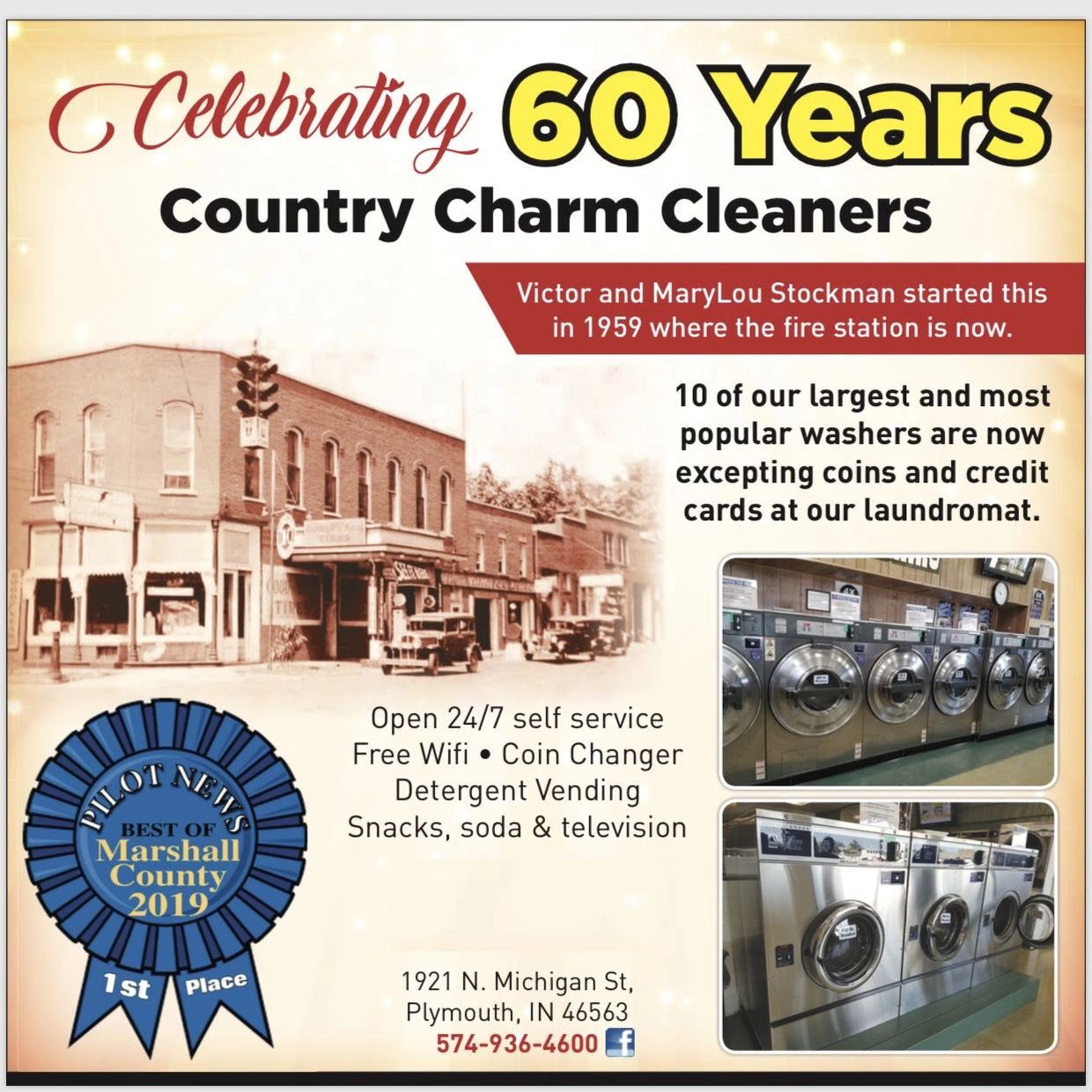 The history of Country Charm Laundromat in Plymouth.