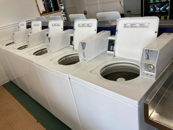 Coin laundry machines in Plymouth.