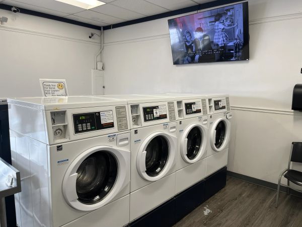 High capacity industrial washing machines.