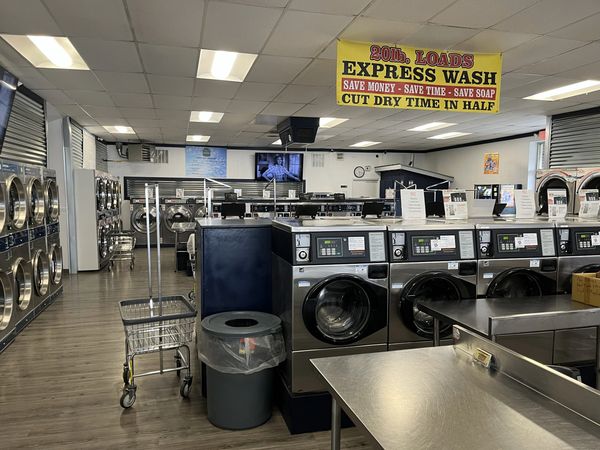 High capacity washers and dryers.