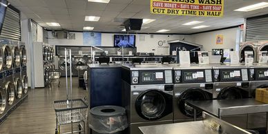 Large capacity washers and dryers.