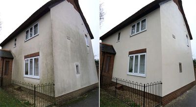 Soft Washing Render of Residential House