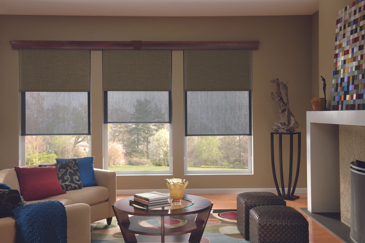 roller shades and solar shades combined in double shades for Vancouver and Coquitlam, BC