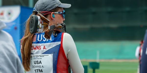 Me shooting at 2024 ISSF Junior World Championships in Lima, Peru. 