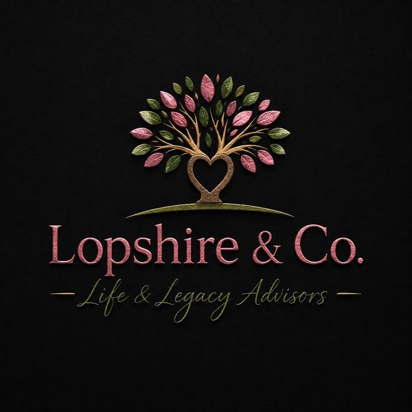 Elegant logo with a heart-shaped tree for Lopshire &amp; Co., life and legacy advisors.