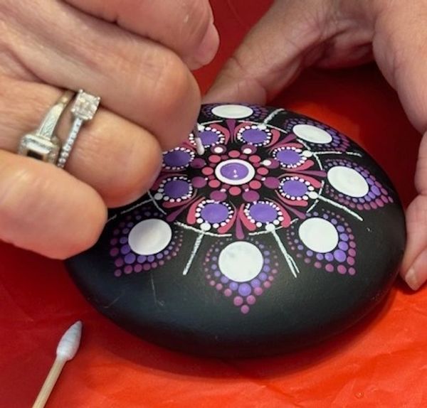 Adult art classes near me, mandala. garden whimsy, dot painting, local artist